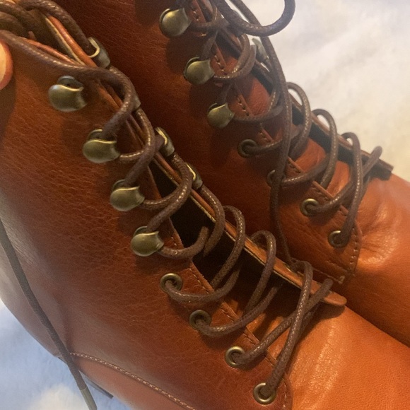 Christy Dawn The Dawn Boot Walnut Leather Sz 9 Lace Up Dress Handmade - Picture 12 of 13